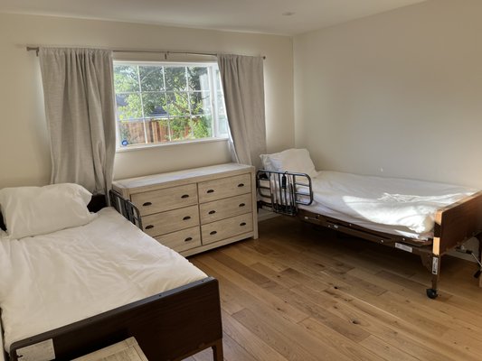 Semi-private room at The Rose Garden Elderly Care, San Jose