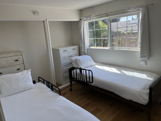 Semi-private room at The Rose Garden Elderly Care, San Jose